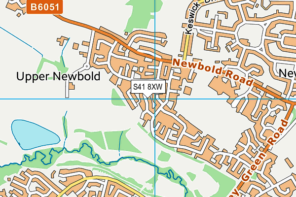 S41 8XW map - OS VectorMap District (Ordnance Survey)