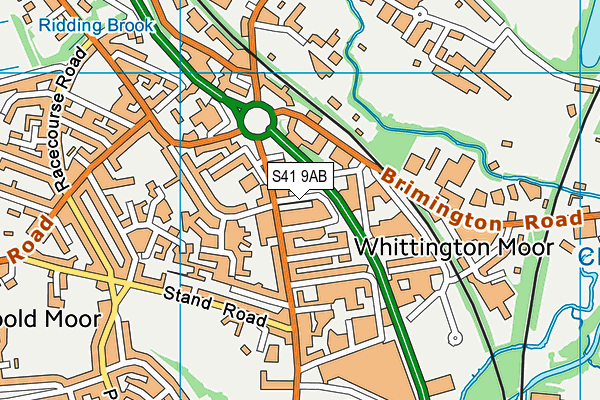S41 9AB map - OS VectorMap District (Ordnance Survey)