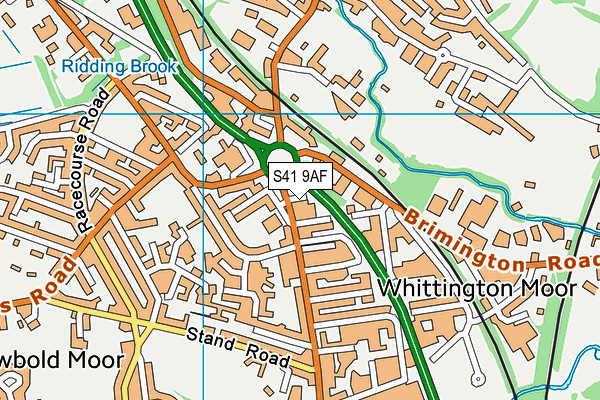 S41 9AF map - OS VectorMap District (Ordnance Survey)