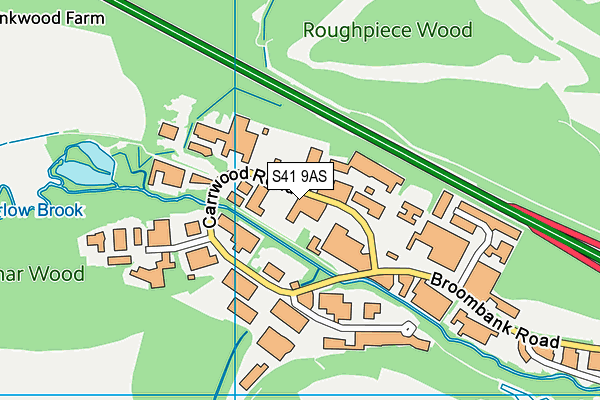 S41 9AS map - OS VectorMap District (Ordnance Survey)