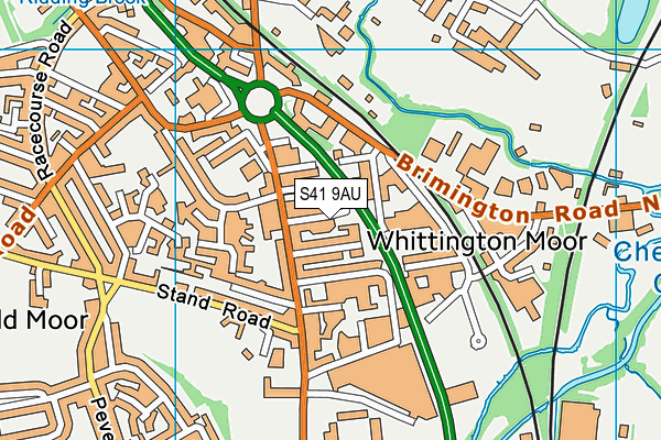 S41 9AU map - OS VectorMap District (Ordnance Survey)
