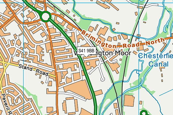 S41 9BB map - OS VectorMap District (Ordnance Survey)