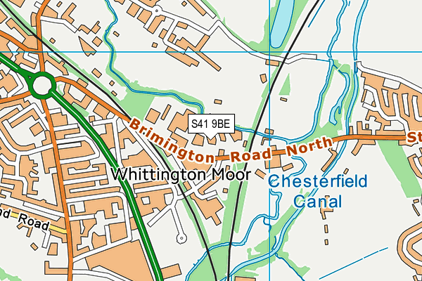 S41 9BE map - OS VectorMap District (Ordnance Survey)