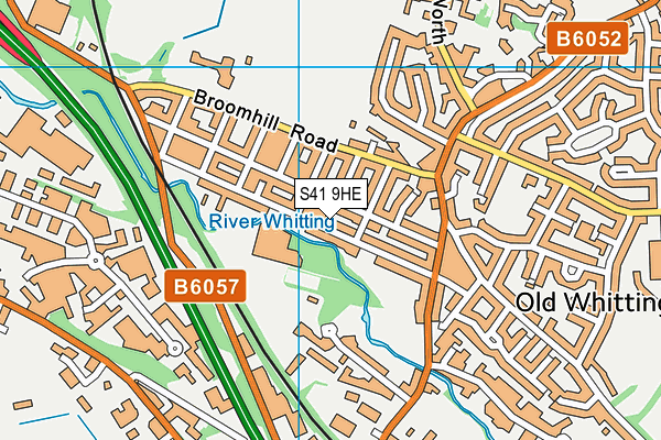 S41 9HE map - OS VectorMap District (Ordnance Survey)