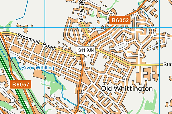 S41 9JN map - OS VectorMap District (Ordnance Survey)