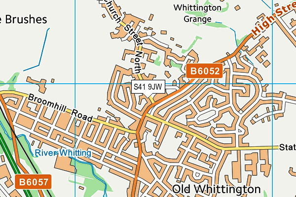 S41 9JW map - OS VectorMap District (Ordnance Survey)