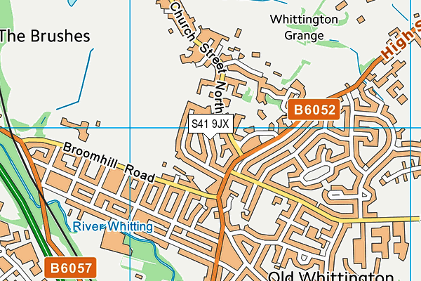 S41 9JX map - OS VectorMap District (Ordnance Survey)