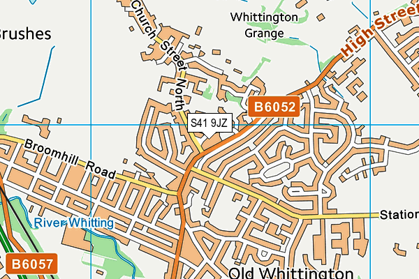 S41 9JZ map - OS VectorMap District (Ordnance Survey)
