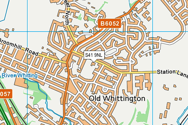 Old Whittington Social Club map (S41 9NL) - OS VectorMap District (Ordnance Survey)