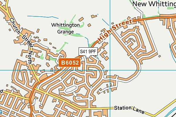 S41 9PF map - OS VectorMap District (Ordnance Survey)