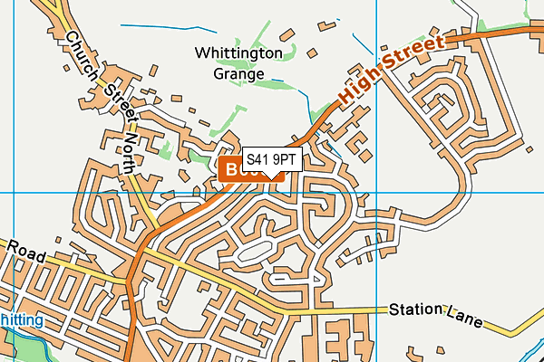 S41 9PT map - OS VectorMap District (Ordnance Survey)