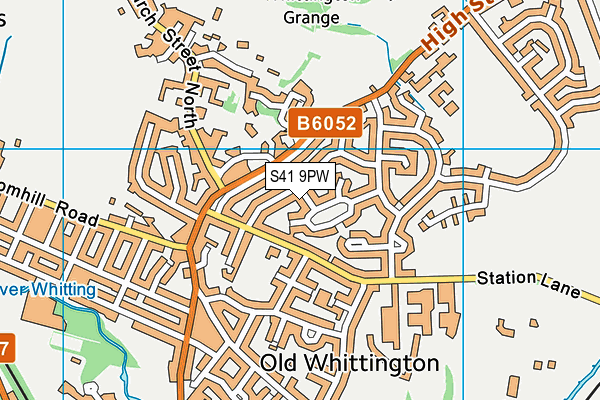 S41 9PW map - OS VectorMap District (Ordnance Survey)