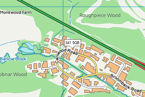 S41 9QB map - OS VectorMap District (Ordnance Survey)