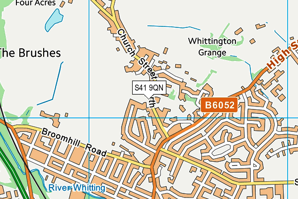 S41 9QN map - OS VectorMap District (Ordnance Survey)