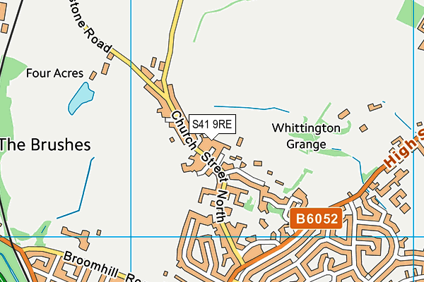 S41 9RE map - OS VectorMap District (Ordnance Survey)