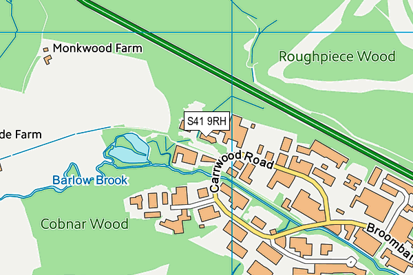 S41 9RH map - OS VectorMap District (Ordnance Survey)