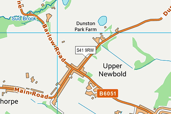 S41 9RW map - OS VectorMap District (Ordnance Survey)