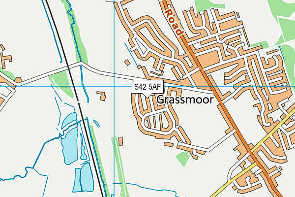 S42 5AF map - OS VectorMap District (Ordnance Survey)
