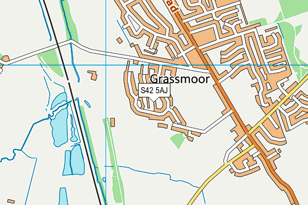 S42 5AJ map - OS VectorMap District (Ordnance Survey)