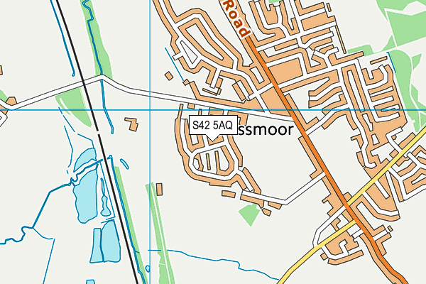 S42 5AQ map - OS VectorMap District (Ordnance Survey)