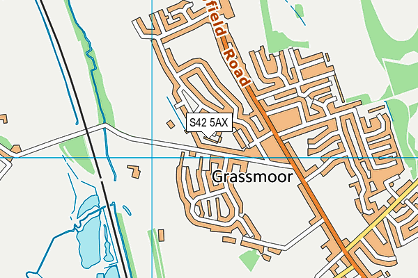 S42 5AX map - OS VectorMap District (Ordnance Survey)