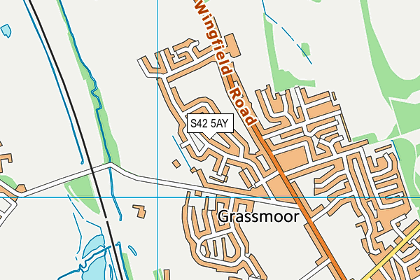 S42 5AY map - OS VectorMap District (Ordnance Survey)