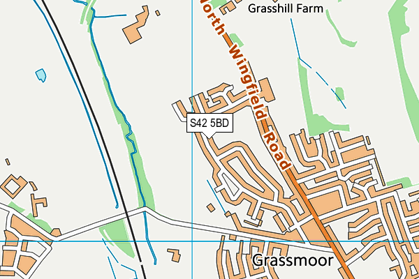 S42 5BD map - OS VectorMap District (Ordnance Survey)