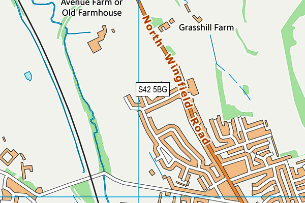 S42 5BG map - OS VectorMap District (Ordnance Survey)