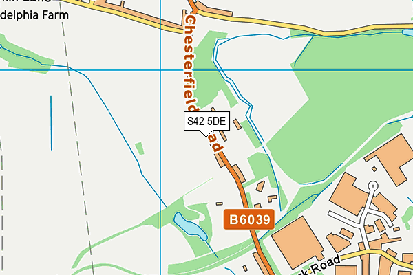 S42 5DE map - OS VectorMap District (Ordnance Survey)