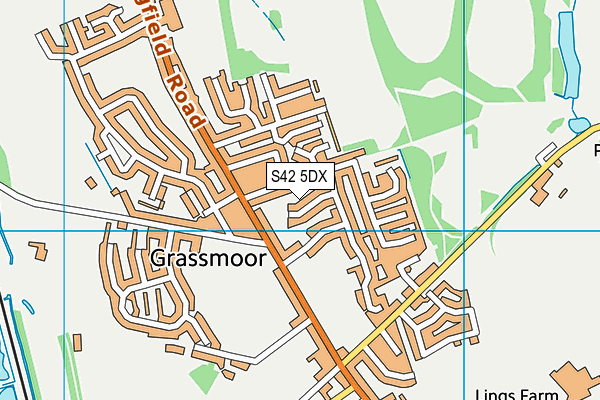 S42 5DX map - OS VectorMap District (Ordnance Survey)
