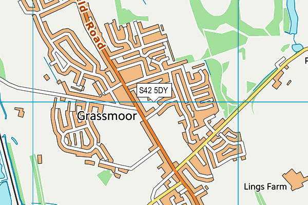 S42 5DY map - OS VectorMap District (Ordnance Survey)