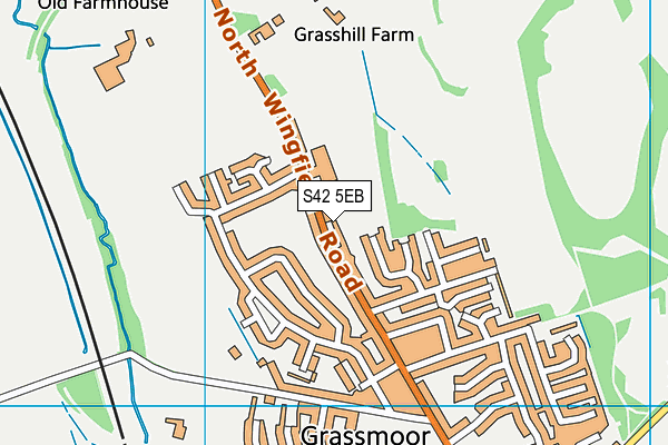 S42 5EB map - OS VectorMap District (Ordnance Survey)