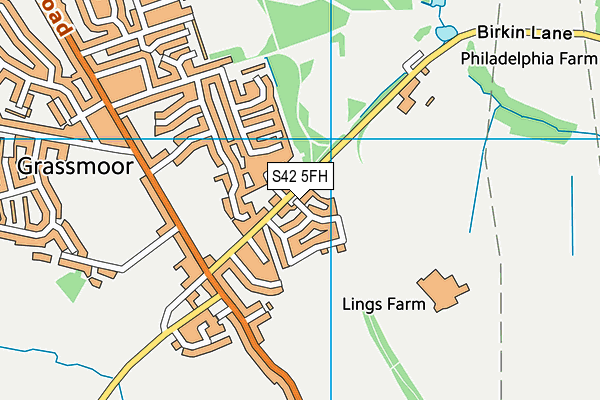 S42 5FH map - OS VectorMap District (Ordnance Survey)