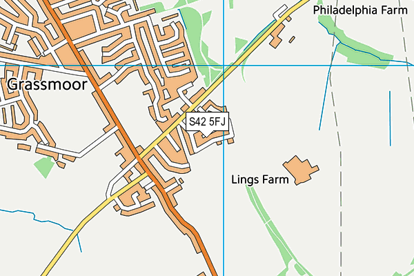 S42 5FJ map - OS VectorMap District (Ordnance Survey)