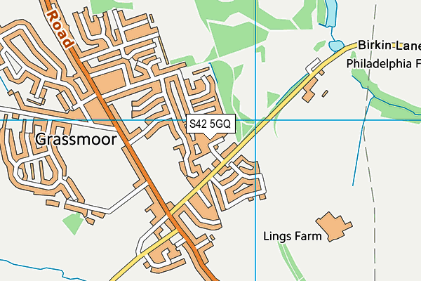 S42 5GQ map - OS VectorMap District (Ordnance Survey)
