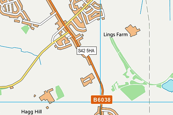 S42 5HA map - OS VectorMap District (Ordnance Survey)