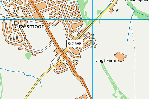 S42 5HE map - OS VectorMap District (Ordnance Survey)