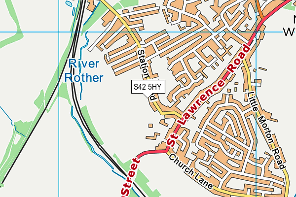 S42 5HY map - OS VectorMap District (Ordnance Survey)