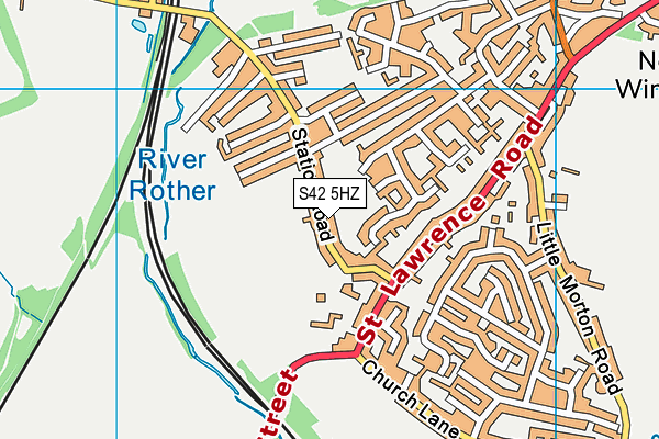 Hepthorne Lane Playing Field map (S42 5HZ) - OS VectorMap District (Ordnance Survey)
