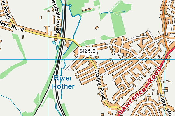 S42 5JE map - OS VectorMap District (Ordnance Survey)