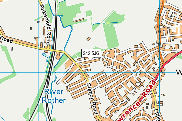 S42 5JG map - OS VectorMap District (Ordnance Survey)
