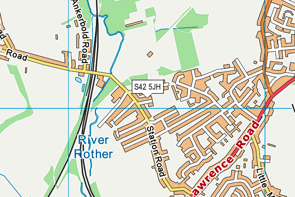S42 5JH map - OS VectorMap District (Ordnance Survey)