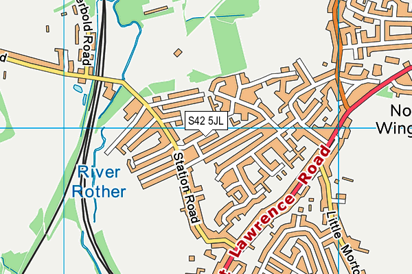 S42 5JL map - OS VectorMap District (Ordnance Survey)