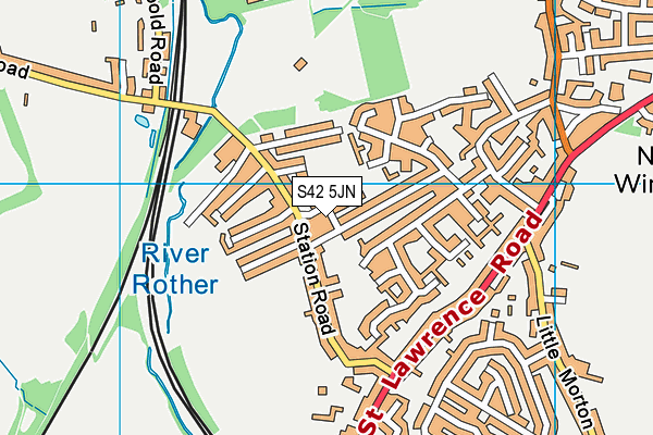 S42 5JN map - OS VectorMap District (Ordnance Survey)