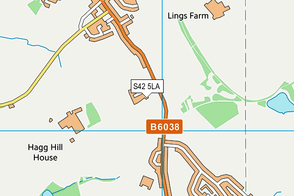 S42 5LA map - OS VectorMap District (Ordnance Survey)