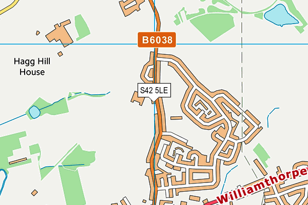 Tibshelf School - Northingfield Site (Closed) map (S42 5LE) - OS VectorMap District (Ordnance Survey)