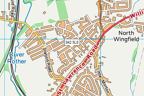 S42 5LS map - OS VectorMap District (Ordnance Survey)