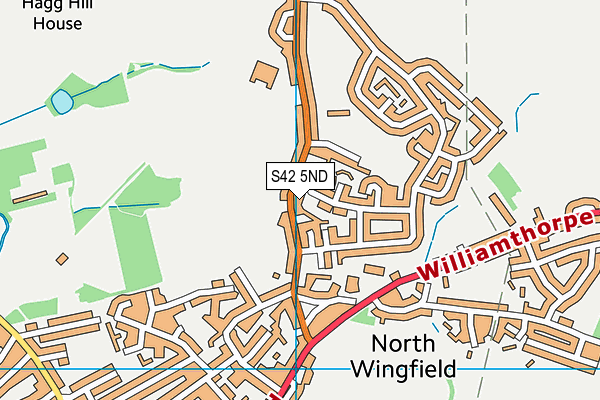 S42 5ND map - OS VectorMap District (Ordnance Survey)