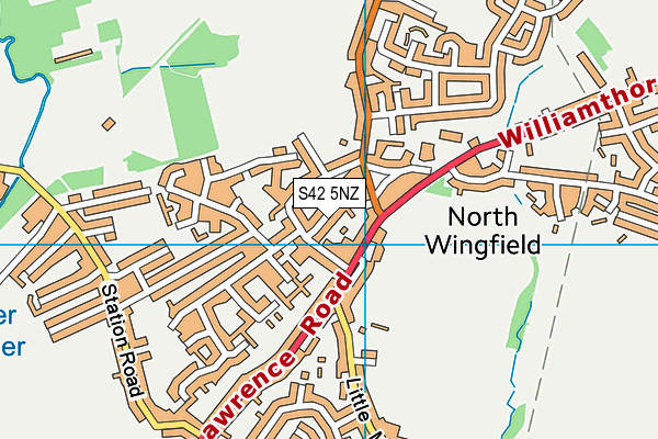 S42 5NZ map - OS VectorMap District (Ordnance Survey)