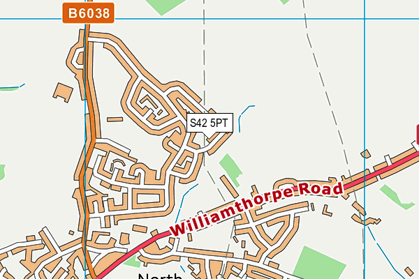 S42 5PT map - OS VectorMap District (Ordnance Survey)